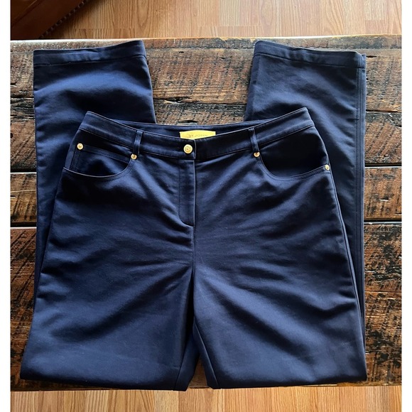 St. John Navy Blue Womens Trouser Slacks Pants Size 8 - Picture 4 of 12